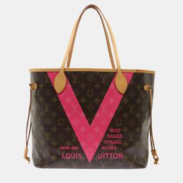 Louis Vuitton: Коричневая сумка-шоппер  Neverfull MM