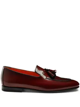 Santoni: Бордовые туфли 