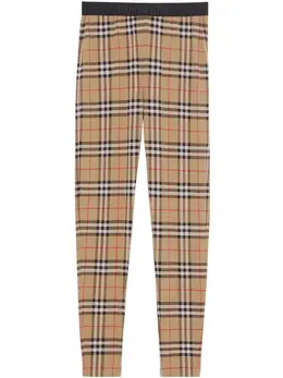 Burberry: Бежевые легинсы Vintage Check