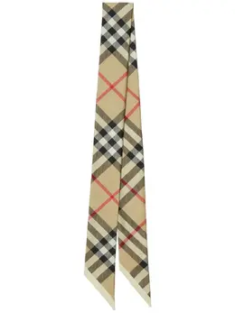 Burberry: Бежевый шарф Vintage Check