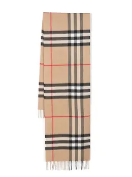 Burberry: Бежевый шарф Vintage Check