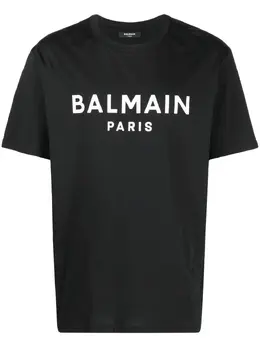 Balmain: Чёрная футболка 