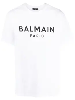 Balmain: Белая футболка 