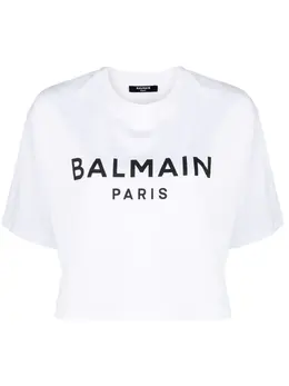 Balmain: Белая футболка 