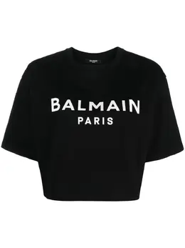 Balmain: Чёрная футболка 