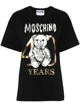 Moschino: Чёрная футболка Teddy Bear