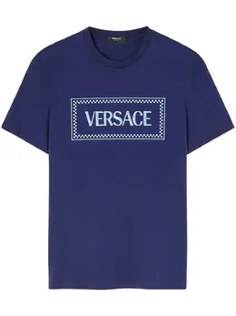 Versace: Синяя футболка 