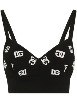 Dolce & Gabbana: Чёрный топ DG