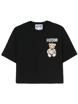 Moschino: Чёрная футболка Teddy Bear