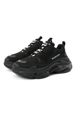 Balenciaga: Чёрные кроссовки  Triple S