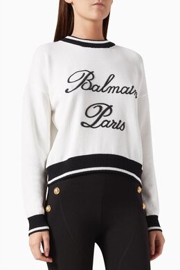 Balmain: Хлопковый свитер