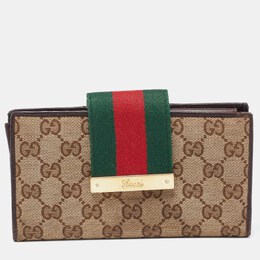 Gucci: Бежевый кошелёк  Web