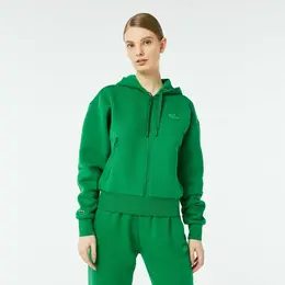 LACOSTE: Зелёная толстовка 