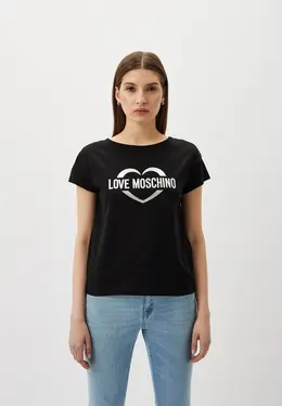 Love Moschino: Чёрная футболка 