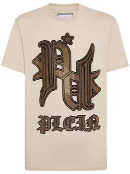 Philipp Plein: Бежевая футболка  Tattoo