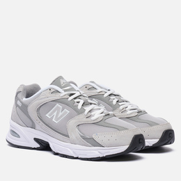 New Balance: Серые кроссовки 