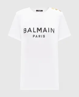 Balmain: Белая футболка 