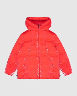 Moncler ENFANT: Красный пуховик 