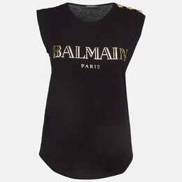 Balmain: Чёрная футболка 