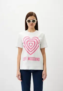 Love Moschino: Белая футболка 