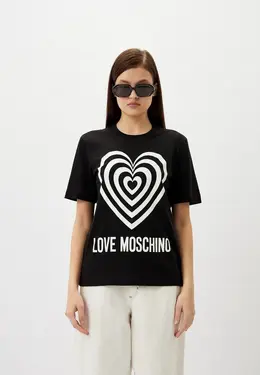 Love Moschino: Чёрная футболка 