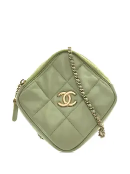 CHANEL Pre-Owned: Зелёный клатч 