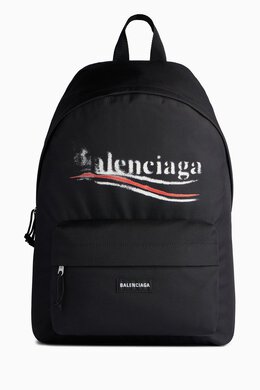 Balenciaga: Чёрный рюкзак Explorer