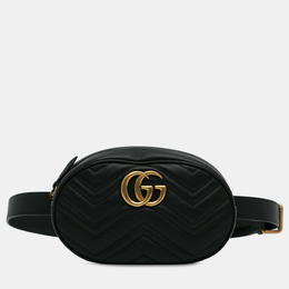 Gucci: Чёрная сумка GG Marmont