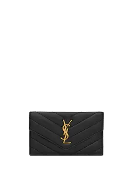 Saint Laurent: Чёрный картхолдер Monogram