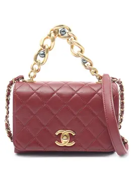 CHANEL Pre-Owned: Бордовая сумка 