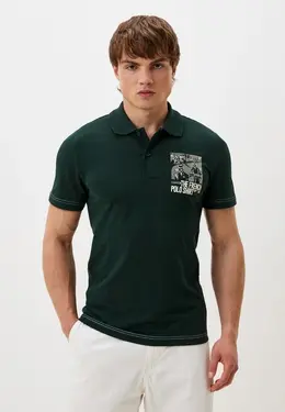 Lacoste: Зелёное поло 