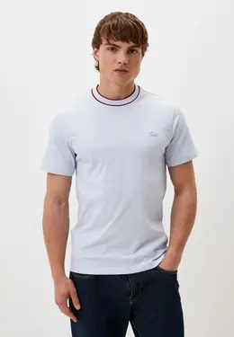 Lacoste: Голубая футболка 