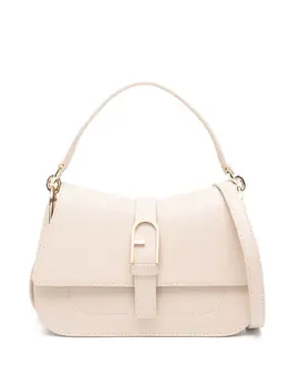 Furla: Бежевая сумка-шоппер 