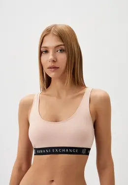 Armani Exchange: Бежевый бюстгальтер 