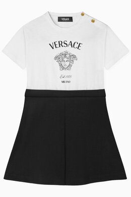 Versace: Хлопковое платье Medusa