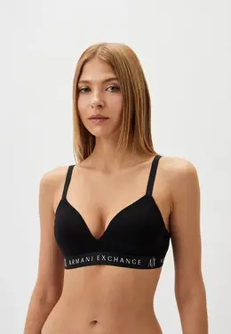 Armani Exchange: Чёрный бюстгальтер 