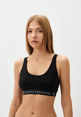 Armani Exchange: Чёрный бюстгальтер 