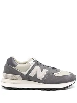 New Balance: Зелёные кроссовки  574