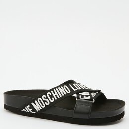 Love Moschino: Чёрные шлёпанцы 