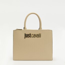 Just Cavalli: Бежевая спортивная сумка 