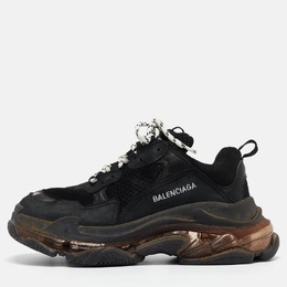 Balenciaga: Чёрные кроссовки  Triple S