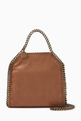 Stella McCartney: Коричневая сумка-шоппер Tiny Falabella