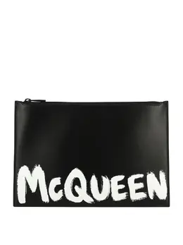 Alexander Mcqueen: Чёрный клатч  McQueen Graffiti