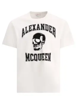 Alexander Mcqueen: Белая футболка  Skull