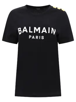 Balmain: Футболка на пуговицах 