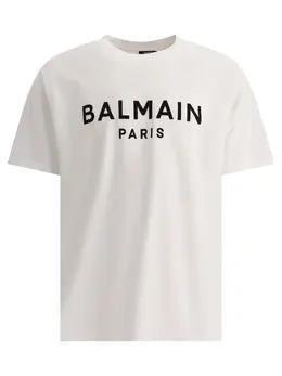 Balmain: Хлопковая футболка Paris