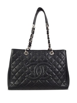 CHANEL Pre-Owned: Чёрная сумка-шоппер 