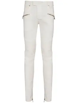 Balmain: Белые джинсы  Biker