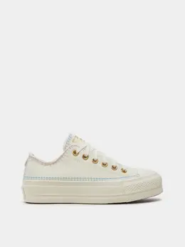 CONVERSE: Бежевые кеды  Chuck Taylor All Star Lift