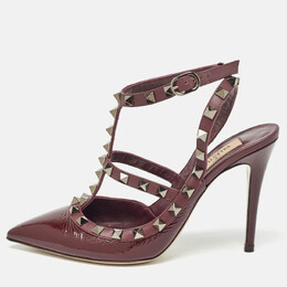 Valentino: Бордовые туфли  Rockstud